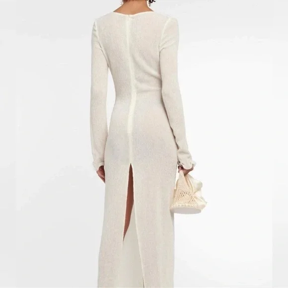 NEW to CASA B💫| Sameera Floral Declotte Shirred Ivory Sheer Midi Dress - Picture 4 of 12